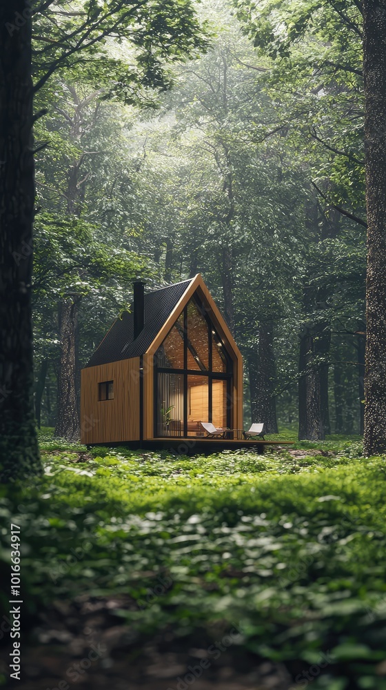 A charming wooden cabin nestled in a lush green forest, surrounded by serene natural beauty and soft morning light. A charming wooden cabin nestled in a lush green forest, surrounded by serene natural beauty and soft morning light.