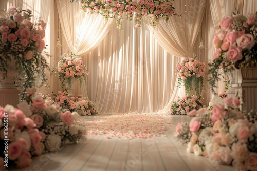 wedding floral room dressed in white