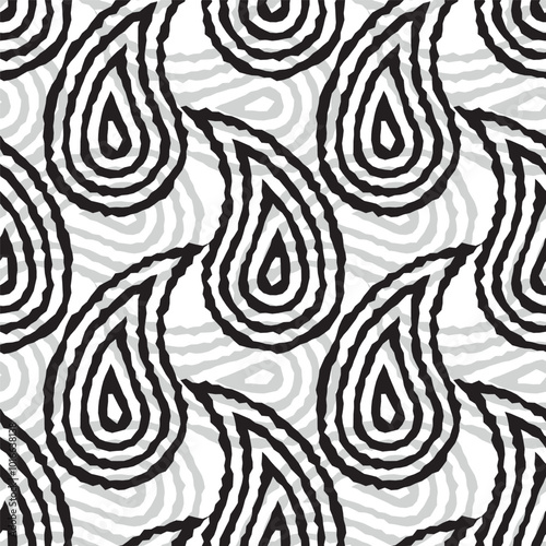 Vector seamless pattern with concentric drops