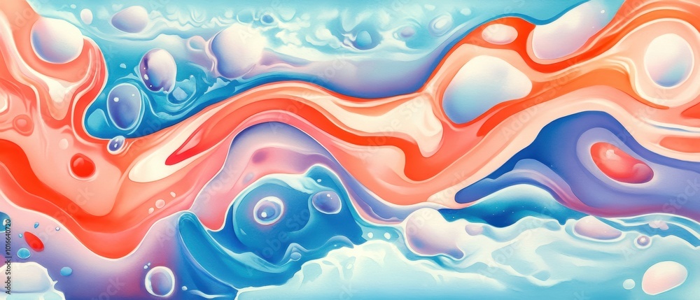 Colorful abstract wave pattern with smooth gradients and bubbles in shades of blue, pink, and purple. Colorful abstract wave pattern with smooth gradients and bubbles in shades of blue, pink, and purple.