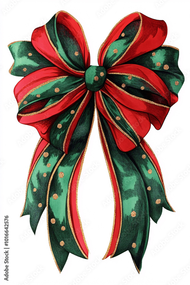 Fototapeta premium christmas bow isolated on white