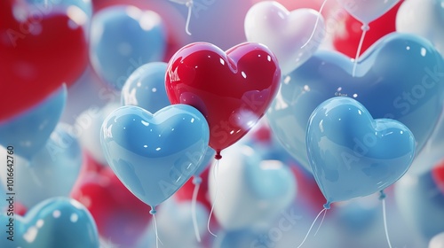 Background of hearts in various colors
