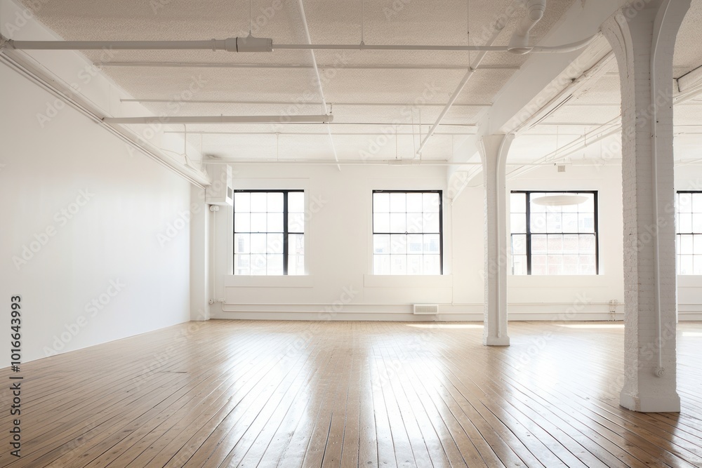 Blank white wall loft architecture building. Blank white wall loft architecture building.