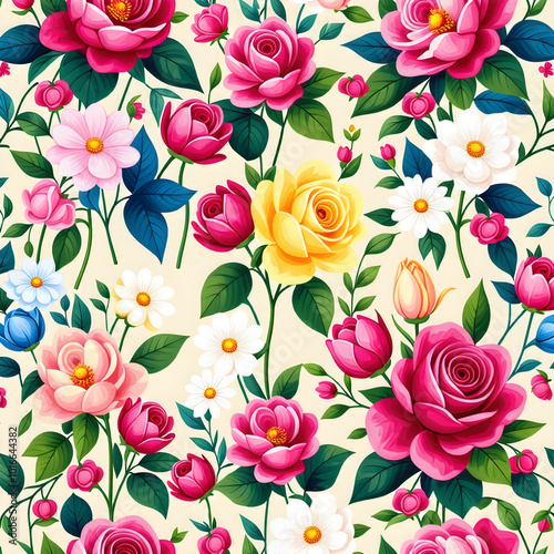 seamless pattern with roses 