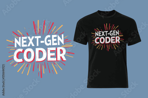 Next-gen coder. T-shirt design. vector illustration