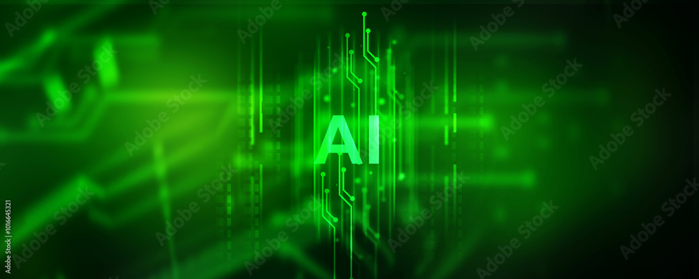 Fototapeta premium 2d illustration Artificial Intelligence (AI) concept