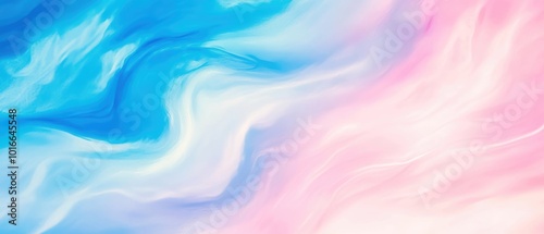 Abstract swirling blue and pink background with soft waves and gradients, perfect for artistic and creative designs.
