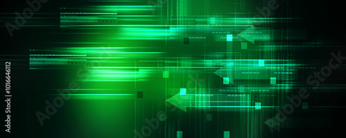 2d illustration Abstract futuristic electronic circuit technology background