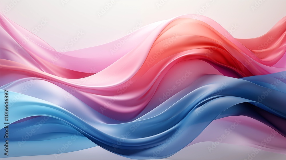 Abstract Background with Soft Blue and Pink Wavy Lines, Harmonious Blend of Colors Creating Tranquil Atmosphere for Graphics, Posters, Web Pages, and Print Media Abstract Background with Soft Blue and Pink Wavy Lines, Harmonious Blend of Colors Creating Tranquil Atmosphere for Graphics, Posters, Web Pages, and Print Media