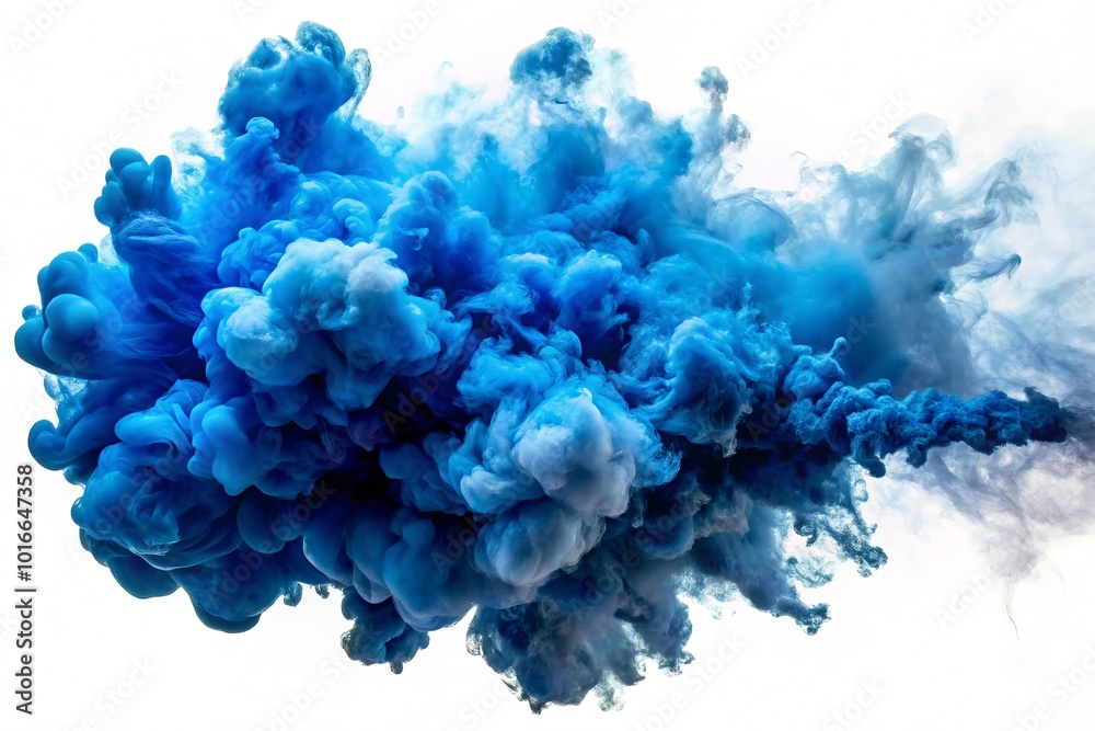 Blue smoke explosion border isolated on a white background Blue smoke explosion border isolated on a white background