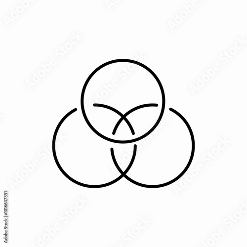 circles intersection icon sign vector