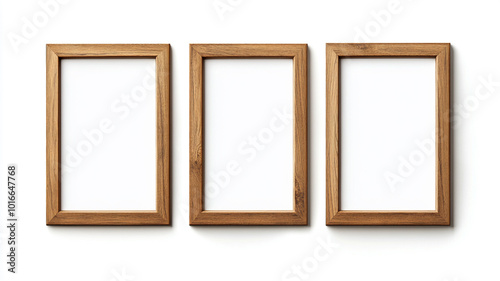 wooden frame mock up isolated on white background