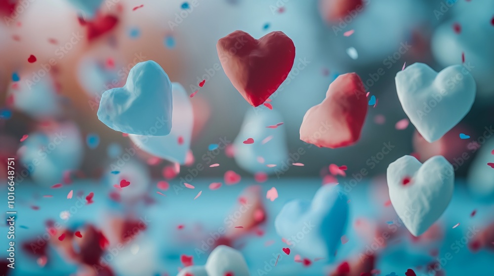 Background of hearts in various colors Background of hearts in various colors