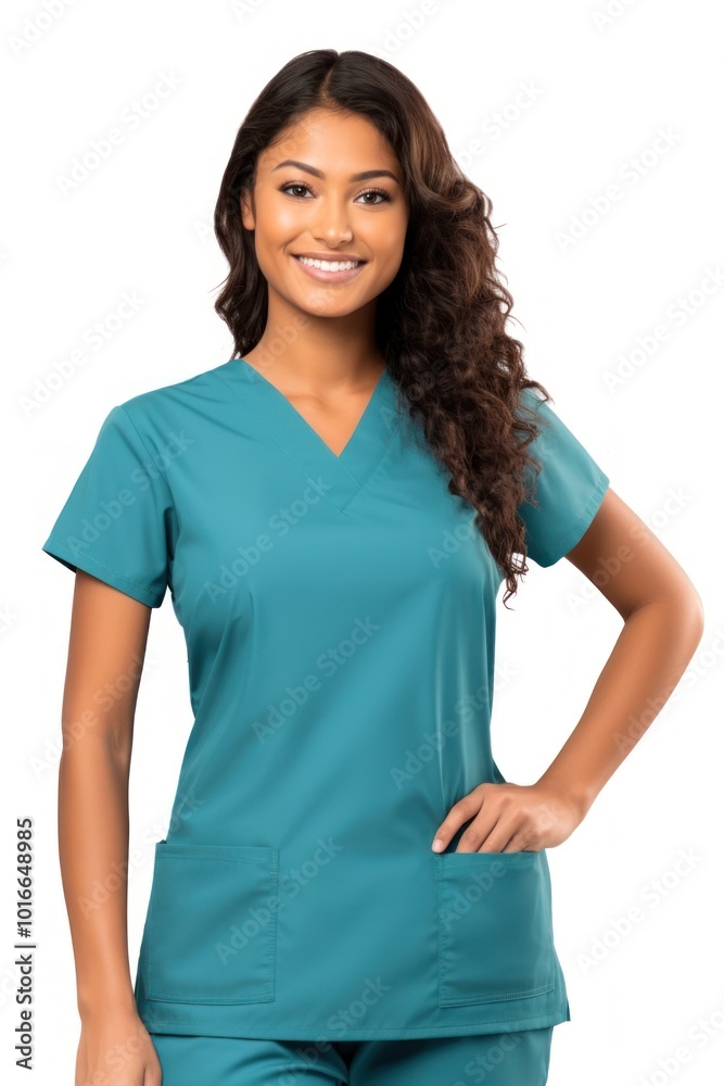 Mexican female doctor portrait scrubs adult. Mexican female doctor portrait scrubs adult.
