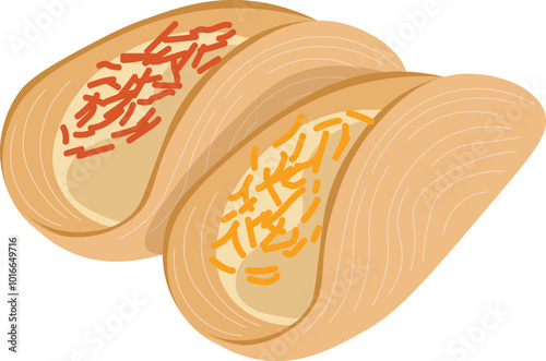 Khanom Buang Asian Food Illustration