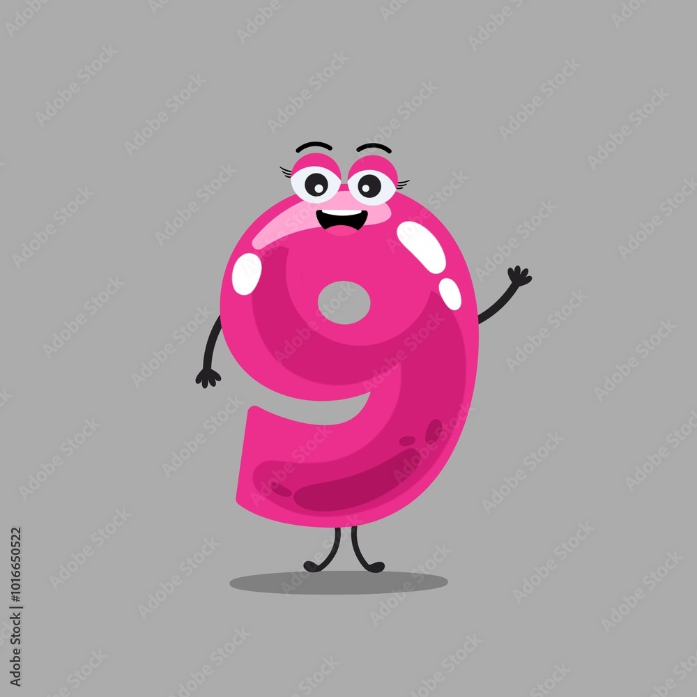 Cartoon math number 9 nine, cute funny character for kids mathematics or birthday, vector icon. Happy smiling 9 nine number with face for algebra education or arithmetic emoticon and numeric emoji Cartoon math number 9 nine, cute funny character for kids mathematics or birthday, vector icon. Happy smiling 9 nine number with face for algebra education or arithmetic emoticon and numeric emoji