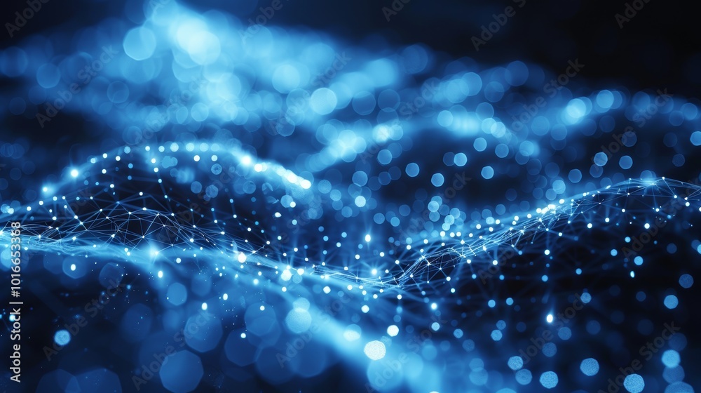 Digits abstract background with connected lines and dots, wave flow. Digital neural networks. Digits abstract background with connected lines and dots, wave flow. Digital neural networks.