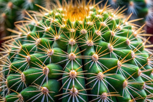 Close-up of cactus with prickly sharp spines