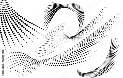 Wavy dot and halftone pattern flow texture background for T-shirt and banner. Technology Background.