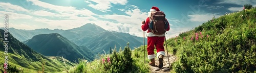 Santa on a Scenic Mountain ...