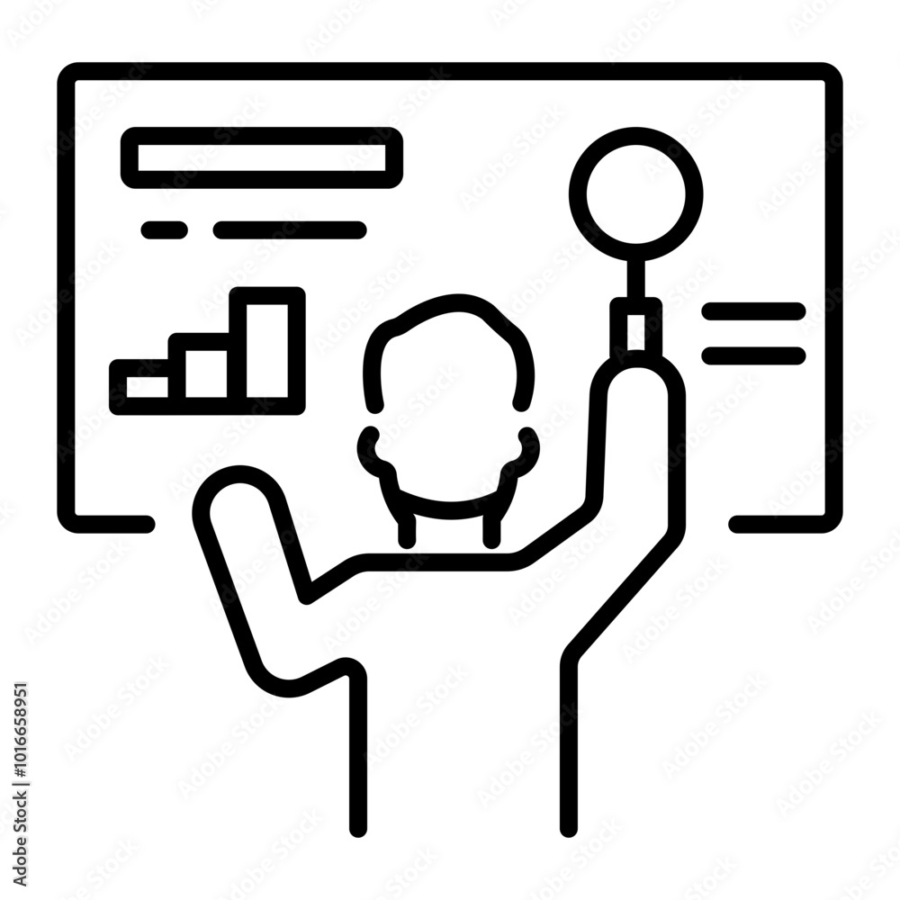 Research method icon in line style Research method icon in line style