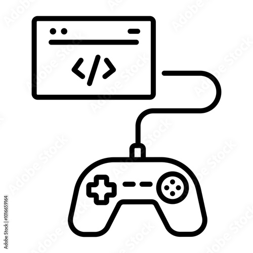 Game design icon in outline style 