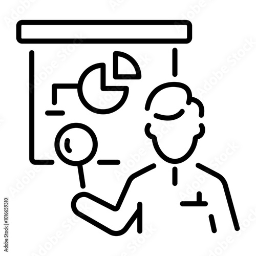 Business analyst icon in line style 