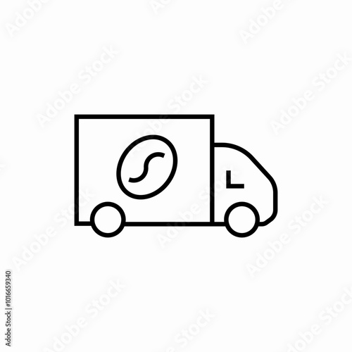 coffee delivery truck icon sign vector