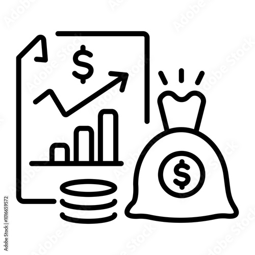 A linear icon of budget management 