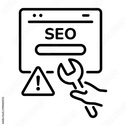 Seo management icon in linear style 