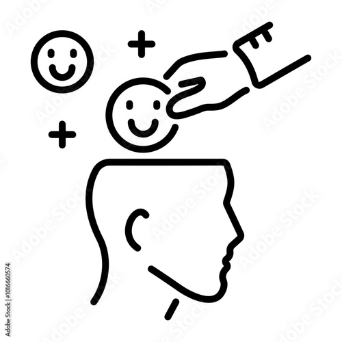 Positivity icon in linear style 