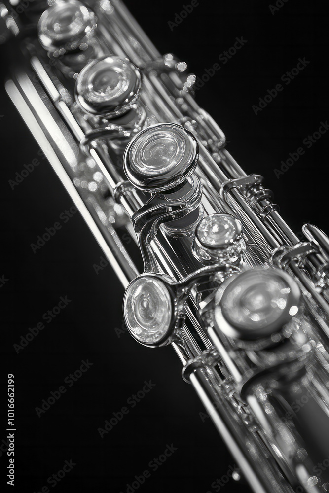 Obraz premium A close-up of a classical flute,