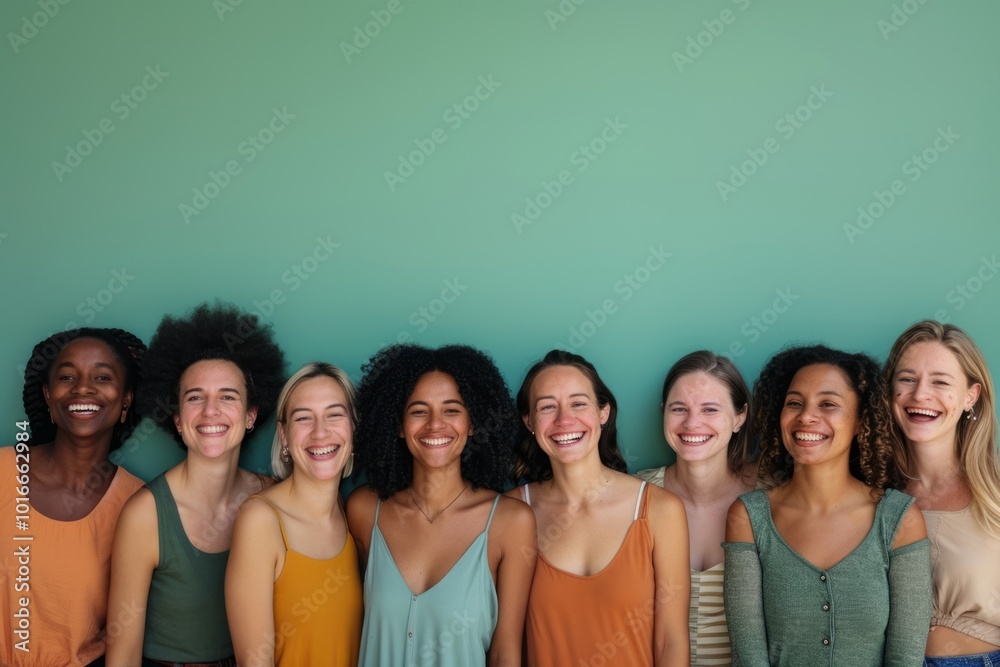 Diverse Group of Women Smiling Happiness Togetherness Studio Portrait Diverse Group of Women Smiling Happiness Togetherness Studio Portrait
