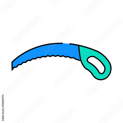 pruning saw line icon vector. pruning saw sign. isolated symbol illustration