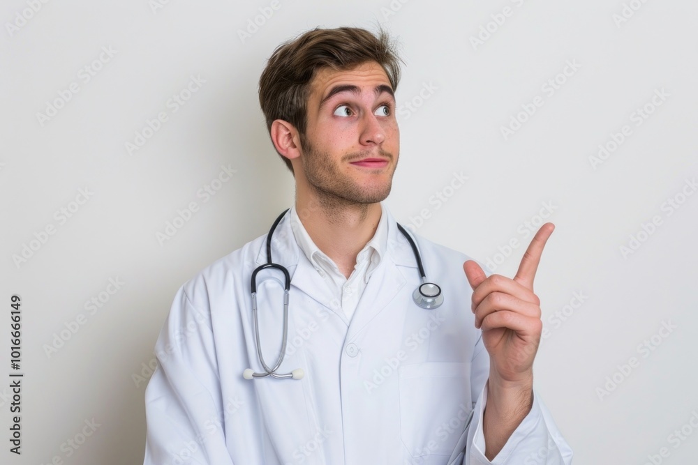 Doctor discussing adult stethoscope copy space. Doctor discussing adult stethoscope copy space.