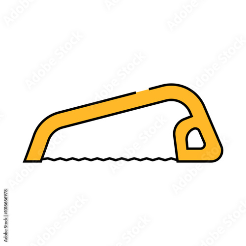 bow cut saw line icon vector. bow cut saw sign. isolated symbol illustration