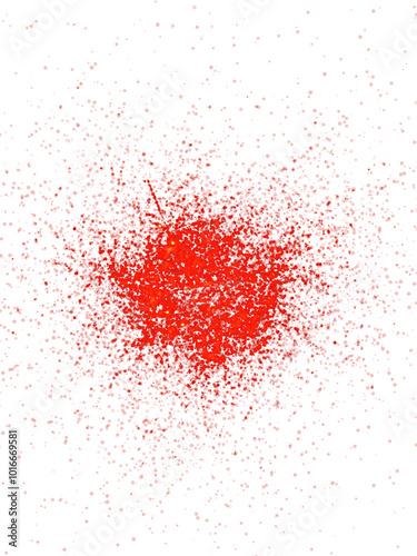Red Sparkle Spray Burst - Festive Glitter Particles Explosion - Blood Splatter vector Ink Stain, Grunge Paint, red watercolor splash