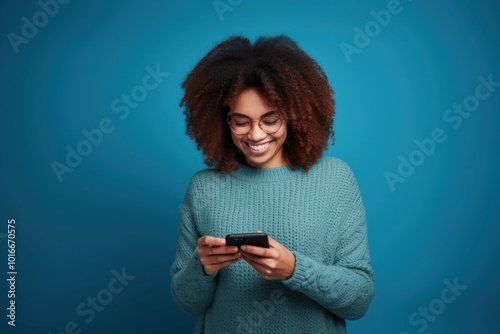 Young woman sweater smiling looking.