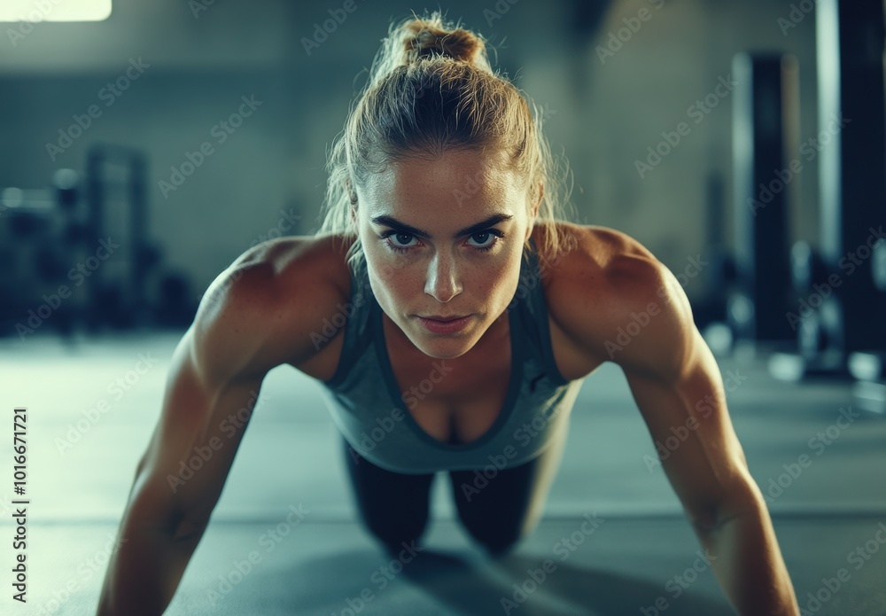 Determined Push-up. Determined Push-up.