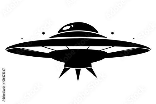 Flying Saucer Silhouette vector illustration