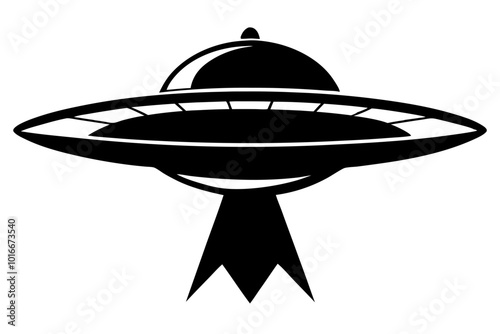 Flying Saucer Silhouette vector illustration