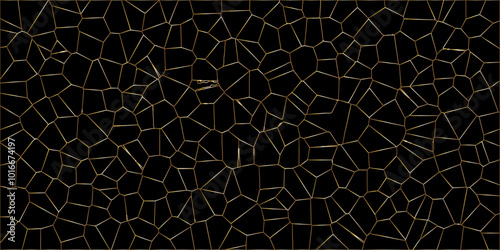 Beautifu bluck and golden  crystallized polygon background. abstract light colorful stone tile pattern with shadow. modern wallpaper, trendy simple minimal geometric background abstract mosaic backd