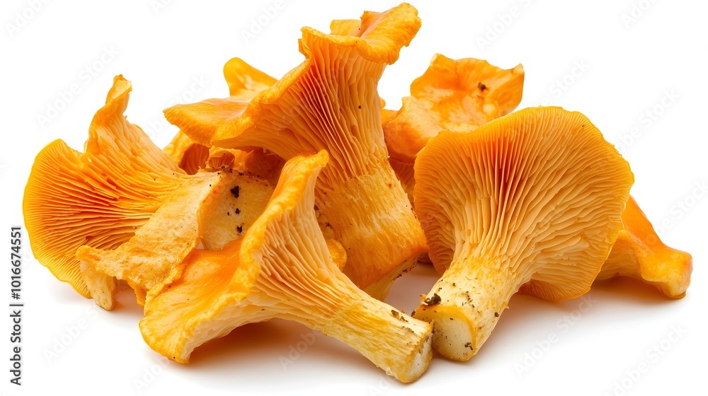 Clusters of Savory Chanterelle Mushrooms in Natural Setting Clusters of Savory Chanterelle Mushrooms in Natural Setting