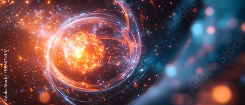 digital depicting the ignition of fusion fuel within a simulated plasma environment photo