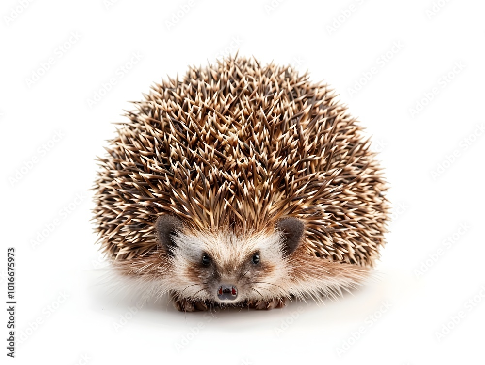Overweight Hedgehog Rolled Into a Soft Spherical Ball Against White Backdrop Overweight Hedgehog Rolled Into a Soft Spherical Ball Against White Backdrop