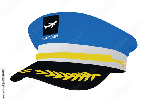 Pilot's airplane hat. vector illustration 