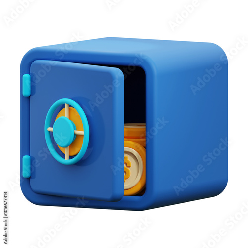 3d safe box icon. suitable for financial, savings, investment concepts, banking services, or securityrelated designs in marketing materials photo