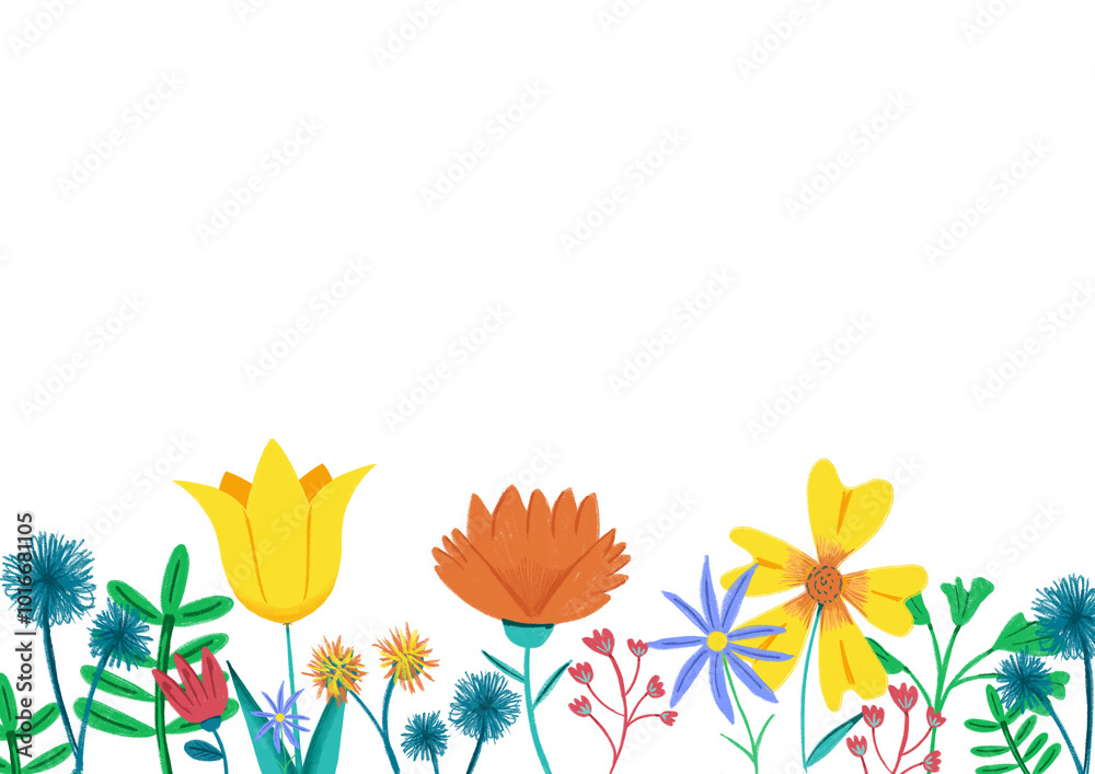 Fototapeta premium Marco de flores