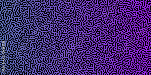 Abstract Reaction-diffusion Turing pattern natural texture purple gradient color scheme. Linear design with biological algorithm psychedelic background. Reaction-diffusion or truing patter