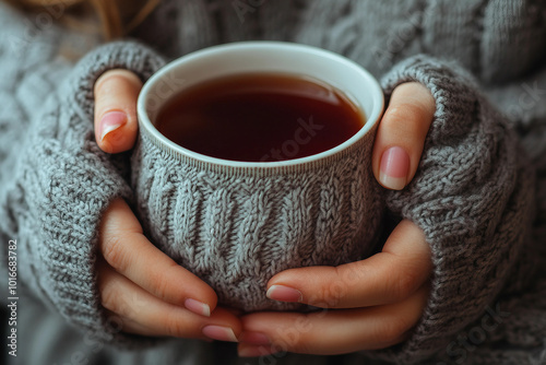 Concept of relaxation and warmth during the fall season generative ai photo